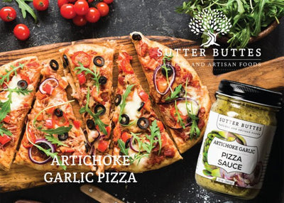 
                    
                      Artichoke Garlic Pizza Sauce | Creamy Gourmet White Pizza Base - Sutter Buttes Olive Oil
                    
                  
