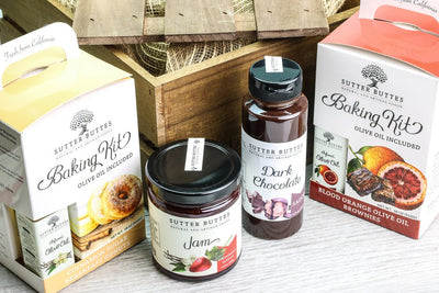 Sweet Treats Gift Crate – Baking Kits, Dessert Sauce & Jam - Sutter Buttes Olive Oil