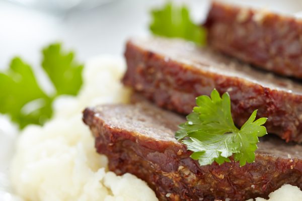Meat load and mash potatoes