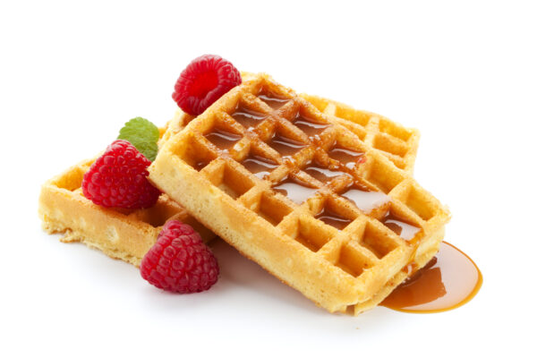 waffles with maple sauce