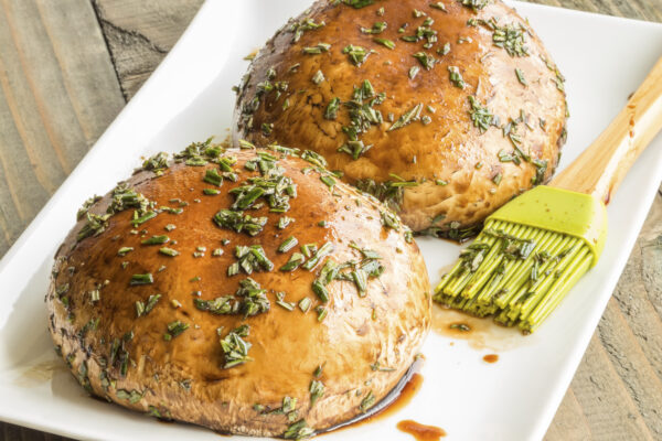 mushroom covered in olive oil