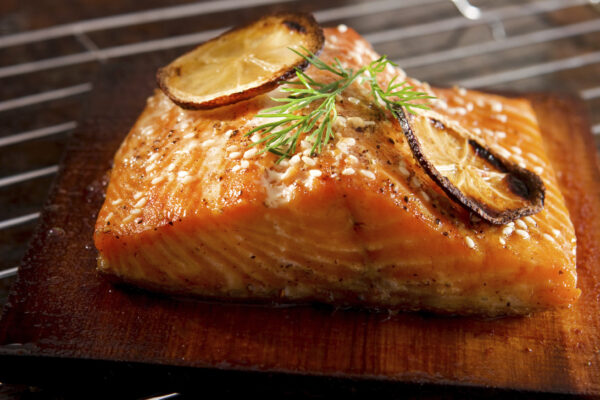 baked salmon with garlic sauce