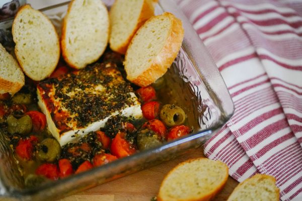 Baked Feta, Olives, Tomatoes